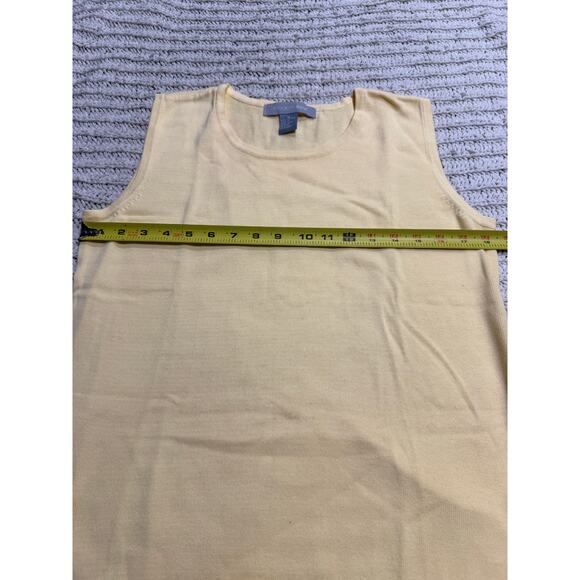 VTG Modern Soul Sleeveless Knit Top Shirt Butter Yellow Womens Sz Medium Cotton - Picture 3 of 6
